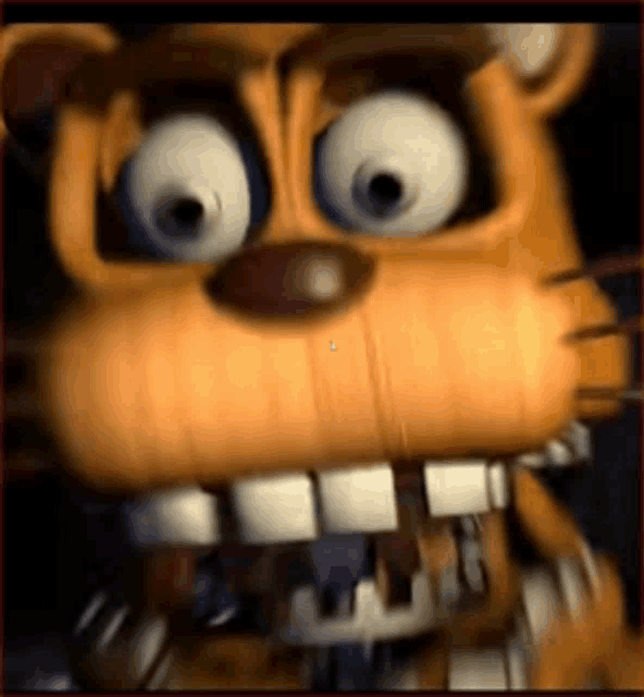 a close up of a cartoon character 's face with a red border around it
