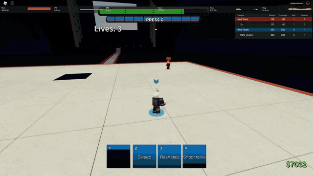 a blurred image of a video game with a person standing in the middle of it