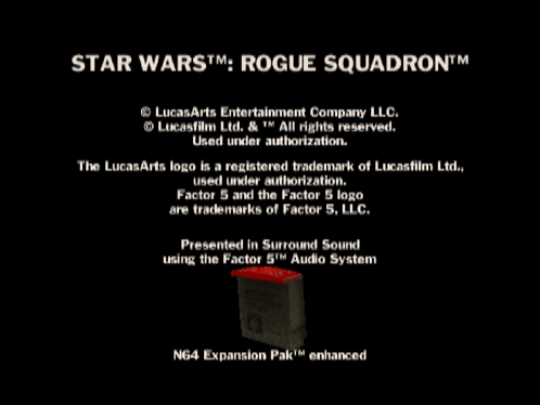 a screenshot of star wars rogue squadron from lucasarts entertainment company