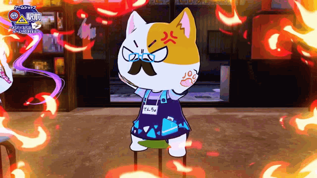 a cartoon cat with a name tag that says t.n.r.a. on it