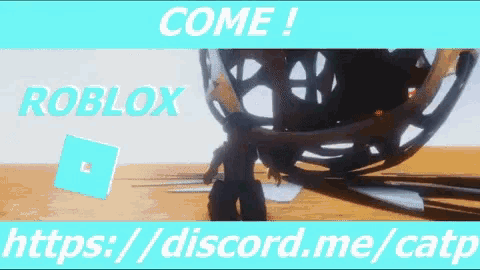 an advertisement for roblox shows a person standing in front of a large object