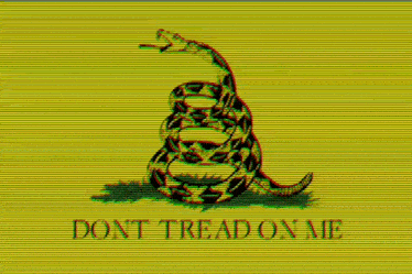 a yellow background with a snake and the words " dont tread on me " on it