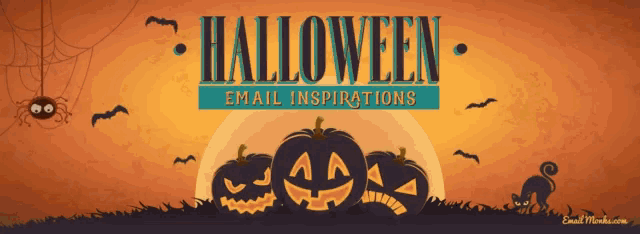 a halloween banner with pumpkins and bats on it