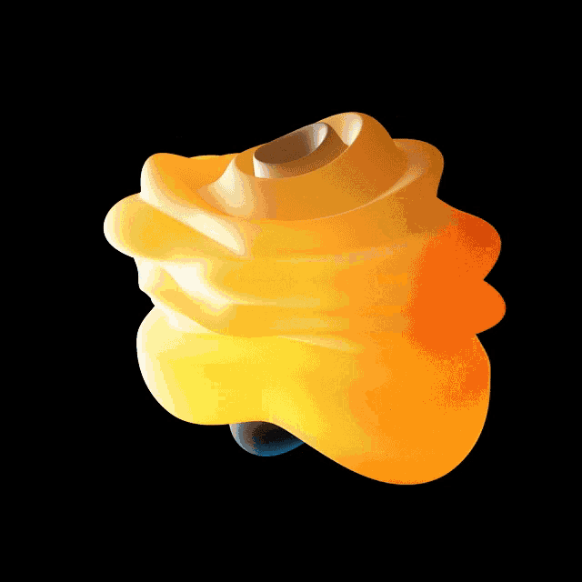 a colorful object with a blue circle on top of it