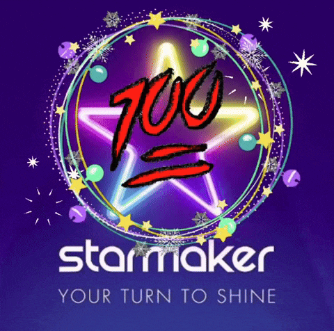 a logo for starmaker your turn to shine with a star in the middle