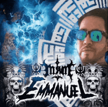 a man wearing sunglasses and the name emanuel