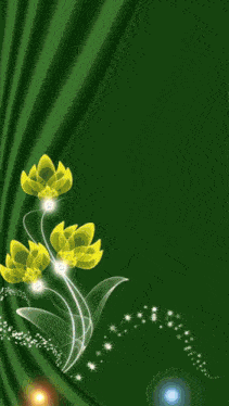 a man is smiling in front of a green background with flowers