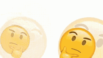 a group of thinking emojis are floating in the air .