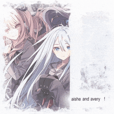 a picture of two anime girls with the words aishe and avery on the bottom
