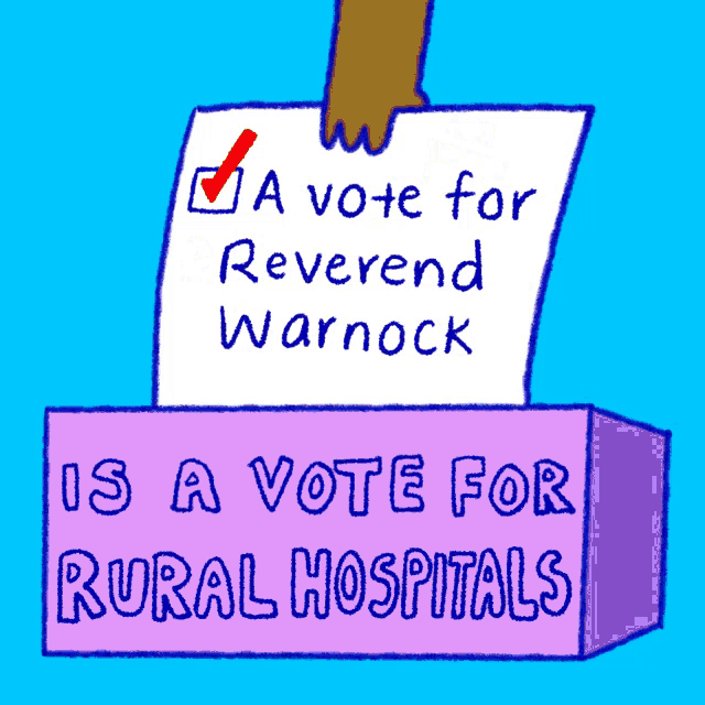 a sign that says a vote for reverend warnock on it