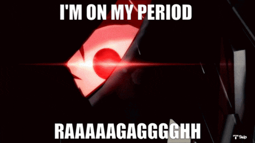 a red light with the words " i 'm on my period "