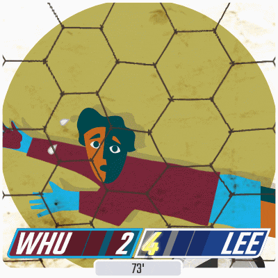 an illustration of a soccer goalie with the score of who 2 4 lee