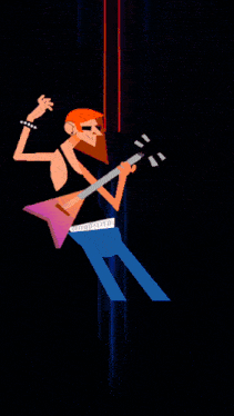 a cartoon of a man playing a guitar with the words isso e on the bottom