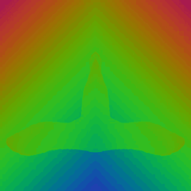 a colorful background with a silhouette of a bird