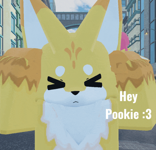 a cartoon character says hey pookie and looks angry