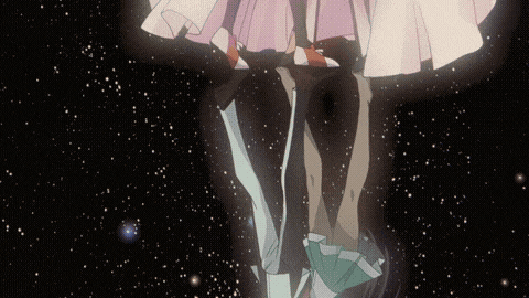 a couple of people standing in the middle of a space