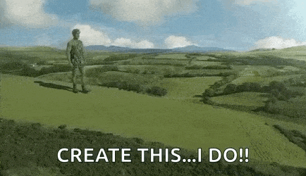a man is standing on top of a grassy hill in a field .