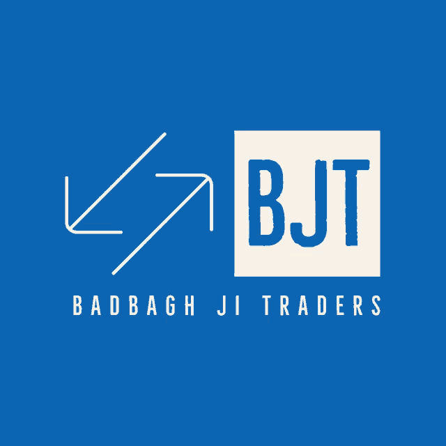a blue logo for badbagh ji traders
