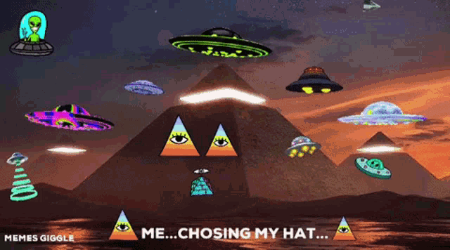 Ufo Pyramid GIF - Ufo Pyramid Memes Giggle GIFs