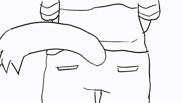 a black and white drawing of a person 's waist