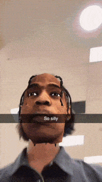 a picture of a man with a caption that says so silly on it