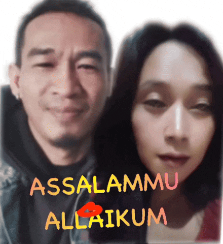 a picture of a man and a woman with the words assalamu allaikum on it