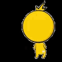 a yellow cartoon character with a crown on his head is standing next to a number 30 .