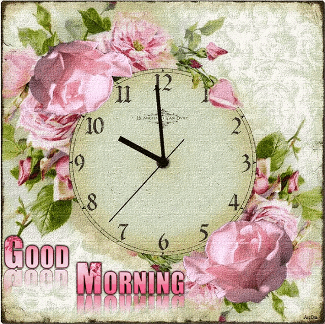 Good Morning Blooming GIF - Good Morning Blooming Clock GIFs