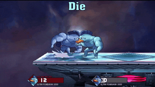 a screenshot of a video game that says die on the top