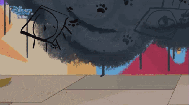 a disney animated show is being displayed on the wall