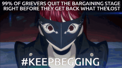 a poster with a woman wearing a mask and the hashtag #keepbegging