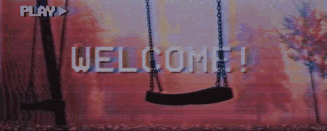 a video of a swing that says welcome