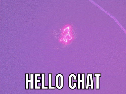 a purple background with the words hello chat in white