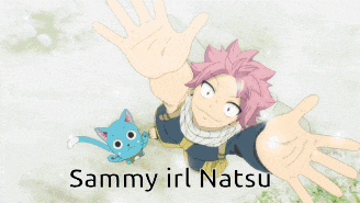 a picture of sammy irl natsu and happy cat
