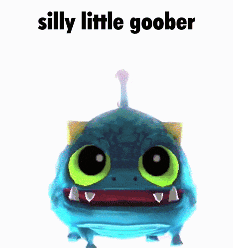 a silly little goober cartoon character with big eyes