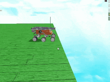 a computer generated image of a wagon on a grassy hill