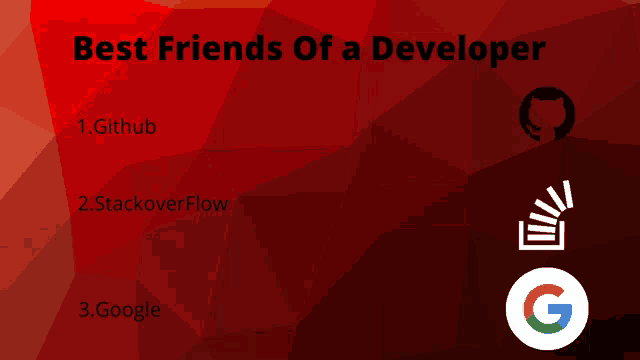 a red background with best friends of a developer written on it