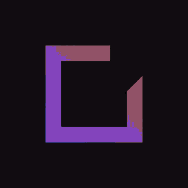the letter t is displayed on a screen with a purple background
