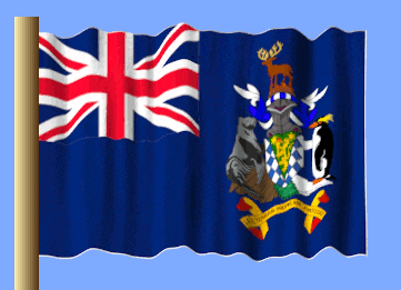a british flag with a coat of arms and a penguin on it