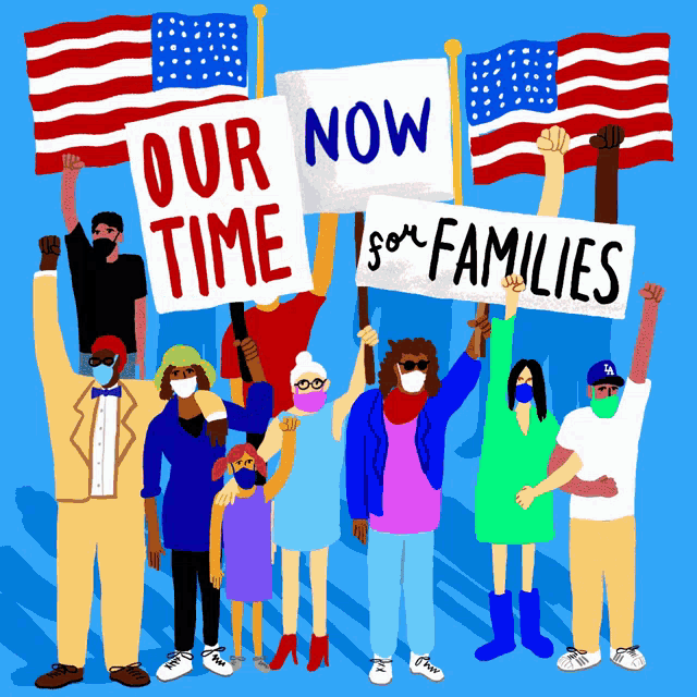 Democracyrising Our Time Now For Families GIF - Democracyrising Our Time Now For Families American Flag GIFs