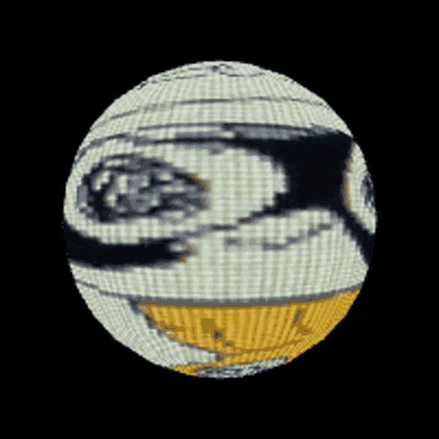 a disco ball with a picture of a swirl on it