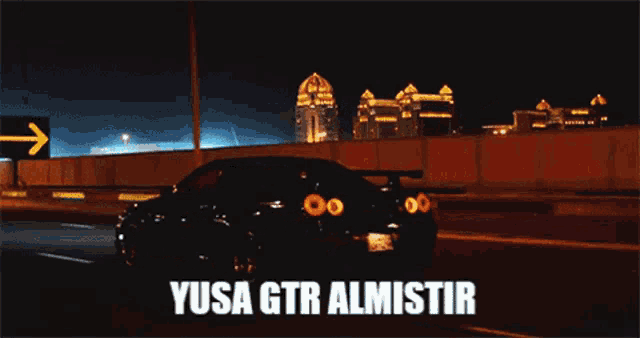 yusa gtr almistir is written on the bottom of a picture of a car