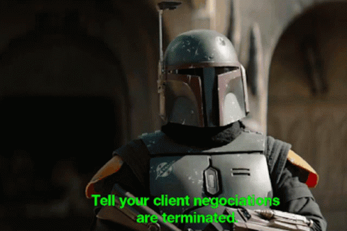 The Book Of Boba Fett Tell Your Client Negotiations Are Terminated GIF - The Book Of Boba Fett Tell Your Client Negotiations Are Terminated Negotiation GIFs