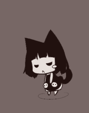 a drawing of a girl with a cat sleeping
