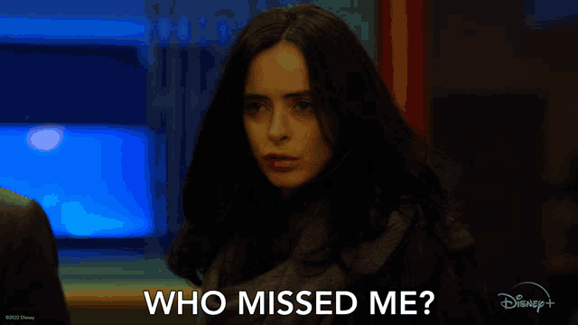 a woman says " who missed me " in a disney + ad