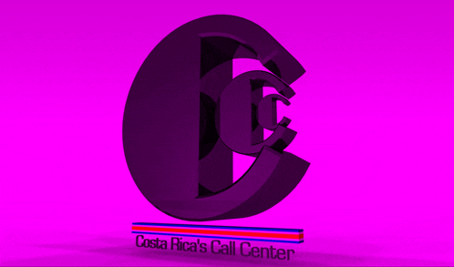 a logo for costa rica 's call center on a purple background