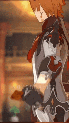 a close up of a person in a video game holding a knife .