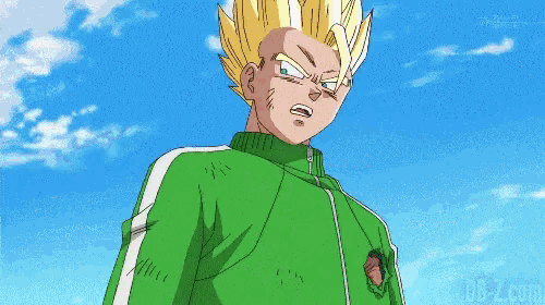 a man in a green jacket is being hit by a laser