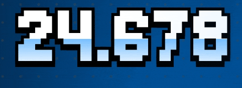a blue background with the number 24678 written in white squares
