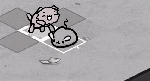 a drawing of a cat and a mouse with a heart that says 11 on it